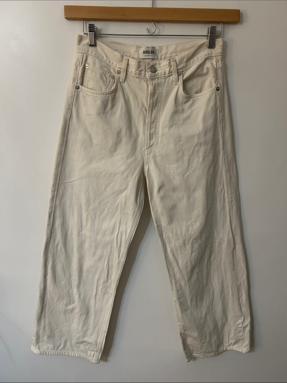Agolde Ren High Raise Wide-Leg Jeans Women’s Size 28 Ecru - Picture 12 of 12